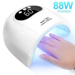 Nail Dryers 88W Professional 24LEDs Dryer With Timer Setting For Quick Curing Drying All UV Gel Lamp Manicure Salon Tools