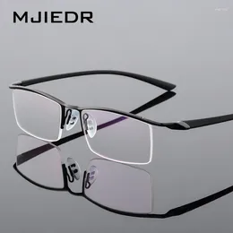 Sunglasses Frames MJIEDR Browline Half Rim Metal Glasses Frame For Men Eyeglasses Fashion Cool Optical Eyewear Man Spectacles Prescription