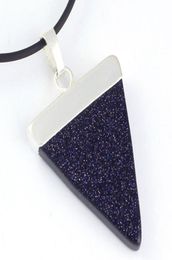 10 Pcs Triangle Shape Tiger Eye Stone Pendant Amethyst Crystal for Gift Silver Plated Fashion Jewelr6598156