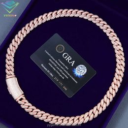 Hot Sale Ice Out Cuban Link Chain 6-13mm Vvs Diamond Moissnaite Chain S925 Silver Gold Plated Hip Hop Fine Jewelry Necklaces