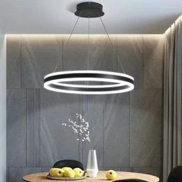 Chandeliers Nordic Ring LED Chandelier Dimmable For Tables Dining Living Room Bedroom Kitchen Island Pendant Lamp Indoor Lighting Fixture
