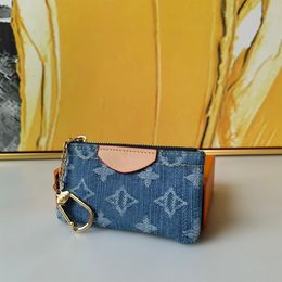 Denim Designer Brieftasche Schlüsselbund für Männer Münzgrundstück Frauen Mini Schlüsselringbeutel Taschen Mode Luxus kleine Kreditkartenhalter Brieftaschen Hochqualität mit Kasten und Staubbeutel