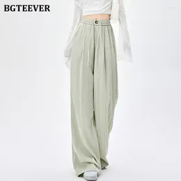 Women's Pants BGTEEVER Stylish Lace-up High Waist Long For Women Spring Summer Loose Ladies Wide Leg Trousers