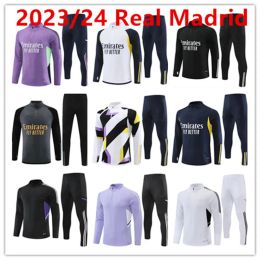 Tops&Tees 2023/24 New REAL Football Training Set Madrids Adult Kids Sweatshirt Set