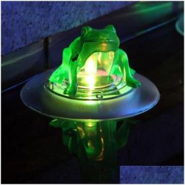 Lighting Other Lights & Lighting Rgb Solar Floating Led Lights Color Change Lotus / Frog Shape Outdoor Swimming Pool And Garden Water Decor