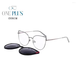 Sunglasses Frames Eye Cat Eyeglass Clip On Glasses Frame Anti Blue Light Prescription With Magnetic Women