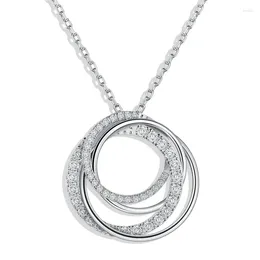 Chains BC-SHXL Lefei Fashion Trendy Luxury Classic Moissanite Design 4 Circle Necklace For Charms Women S925 Silver Party Jewellery Gifts
