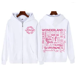 Women's Hoodies 2024 Ateez The World Ep.fin Will Zip-up Jacket Long Sleeve Zipper Sweatshirts Kpop Plus Size Harajuku Winter Fleece Hoodie