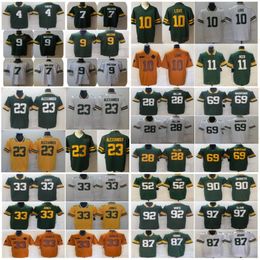 Josh Jacobs Aaron Jones 33 Love 10 Football Jersey Jayden Reed 11 Watson 9 Dillon 28 David Bakhtiari 69 Quay Walker 7 Lukas Van Ness 90 Rashan Gary 52 Green White Yellow