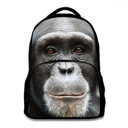 Backpack Fashions Animal Gorilla Design Large Capacity Portable School Bag With Notebook Compartment Boys Girls