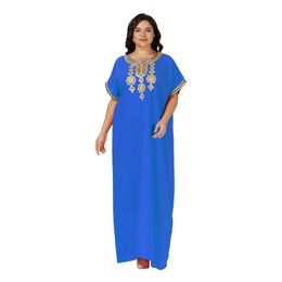 Abaya a manica corta per abito tradizionale africano kaftan da donna taglie taglie casual casual dashiki loungewear cover su 240412