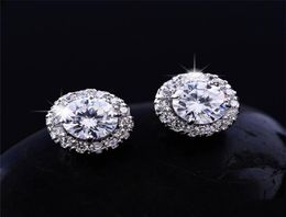 New Arrival Friends 18K White Gold Plated Earings Big Diamond Earrings for Women White Zircon Earrings KKA17704926275