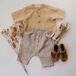 Clothing Sets Summer Children Boy Set Linen Shirt Short Pants For Kids Fashion Baby Boys