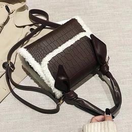 Shoulder Bags Stone Pattern PU Leather Crossbody For Women 2024 Trend Handbags Lady Luxury Simple Fashion Hand Bag