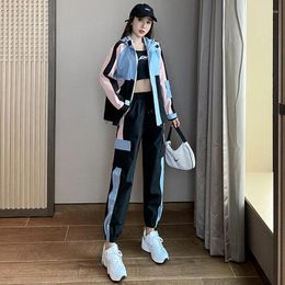 Women's Two Piece Pants Spring 2024 Thin Women Trendy Brand Sportswear Suit Is A Fashionable Splicing Two-piece Korean Leisure Students Sets