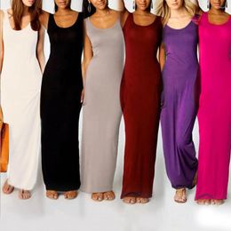 Casual Dresses Sexy Summer Tank Women Dress Fashion Sleeveless Bodycon Evening Party Club Long Clothes Plus Size Femme Robe