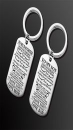 New Stainless Steel To My Son Daughter I WANT YOU TO BELIEVE DEEP IN YOUR HEART Love Mom Dad Tag Keychain Family Keyrings3356843