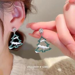 Dangle Earrings Exquisite Zircon Christmas Tree For Women Shiny Rhinestone Santa Claus Snowman Elk Bell Earring Party Jewellery