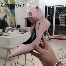 Dress Shoes Fashion Cross-tied High Heels Women Sexy Real Leather Pointy Toe Pumps Runway Party Ankles Lace Up Stiletto Woman