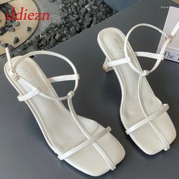 Dress Shoes Women's Sandals Summer 2024 Open Toe Narrow Band Spike Heels Pumps Ladies Ankle Buckle Strap Sexy Party Female