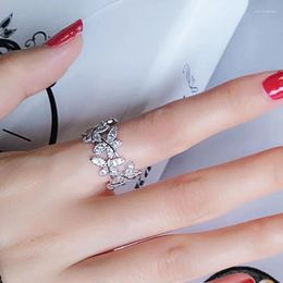 Wedding Rings CAOSHI Sparkling Butterfly Finger Ring Lady Luxury Engagement Party Accessories Gold Color/Silver Color Bright Zirconia