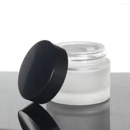 Storage Bottles Oval Glass 20g Frosted Clear Cosmetic Jar Hand Cream Packaging