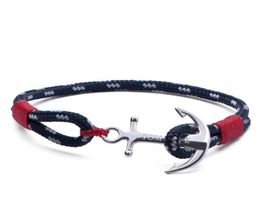 Tom Hope 4 size red thread chains stainless steel anchor charms bracelet with box and TH012524526