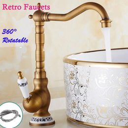 Kitchen Faucets Tap 360° Rotatable Retro Sink Bathroom For Or Vintage Style Ceramic Single Lever Mixer