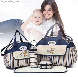 Diaper Bags Mummy Diaper Bag Set Nappy Storage Organiser Bottle Rack Large Capacity Pregnant Shoulder Bag Handbag Baby Cart Bag Q240418