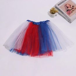 Stage Wear Color Block Ballet Tutu Skirt Girls Gauze Kids Princess Half Dress Training Costumes Performance Dancewear