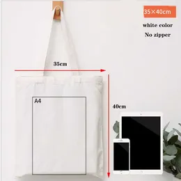 Storage Bags 35 40cm Canvas Grocery Bag Food Shopper Eco-Friendly Folding Pocket Tote Portable Shoulder Handbags Shopping Fabric