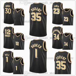 2024 Black Select Series Basketball Jerseys Stephen 30 Curry LeBron 23 James Devin 1 Booker Kevin 35 Durant LaMelo 1 Ball Ja 12 Morant Giannis 34 Antetokounmpo New