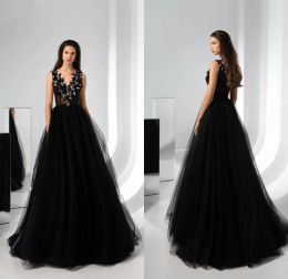 Elegant Evening Dresses V Neck Lace Appliques Beads Sequins Prom Gowns 2024 Custom Made Sexy Backless Special Occasion Dress