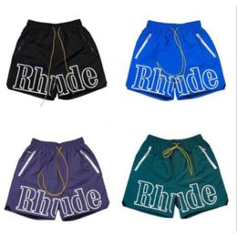 Wholesale Mens Shorts Summer Designer Mens Rhude Shorts Swimming Shorts Hip Hop High Street Sports Print Fashion RH Training Beach Short Men Elastic Waist Running