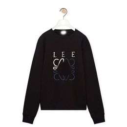 Designer Luxury Loes Classic Men's and women's autumn and winter classic black gold embroidered crew-neck fashion sweater