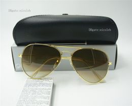 Gradient Sunglasses High Quality Pilot Mens Womens Classic Eyewear UV400 Mirror Sun Glasses Vintage 58MM 62MM Gold Frame Multi Gla7142473