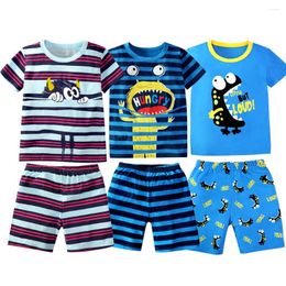 Clothing Sets Cotton Boys Striped Outfits Summer Shorts Set Short Sleeve Teenage Boy Blue Korean 2024 Baby Tops Pants