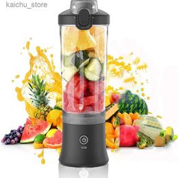 Juicers Novo misturador portátil 600ml Mistor de suco elétrico 4000mAh USB Smoothie recarregável Mini misturador de suco pessoal cor Y240418