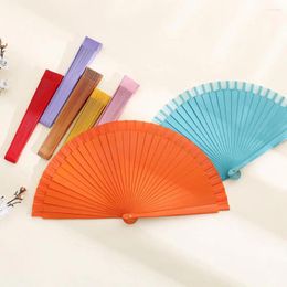 Decorative Figurines Dance Fan Fine Texture Chinese Style Show Props Wooden Shank Classical Handheld For Party
