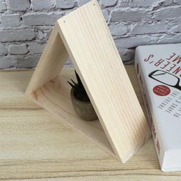 Storage Bags Triangle Display Rack Wooden Hanging Shelf Wall Mounted Shelves Bookcase