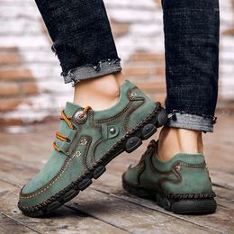 Casual Shoes Brand Leather Lace Up Outdoor Footwear Man Classic Moccasin Leisure Mens Luxury Climbing Hiking Dropshiping