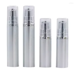 Storage Bottles 12 X 5ML 10ML Gold Silver Travel Refillable Airless 1/3oz Portable Pump Dispenser For Lotion Containers