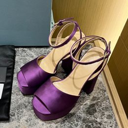 Summer Sexy Silk Platform Shoes Women Sandals Ankle Wrap Peep Toe High Heel Shoes Female Pumps