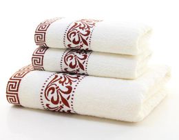 GIANTEX 3Pieces Floral Pattern Cotton Towel Set Bathroom Super Absorbent Bath Towel Face Towels9240078