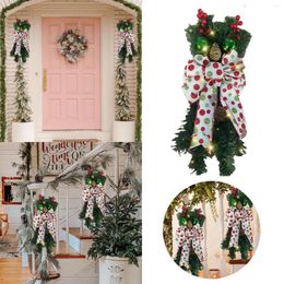 Decorative Flowers Front Door Basket The Cordless Prelit Stairway Trim Christmas Wreaths For Holiday Wall Window Hanging Ornaments