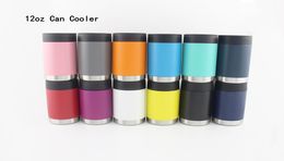 12oz Beer mug Tumbler Stainless Steel water Bottle Can Holder Double Wall Vacuum Insulated Party Slim wine Colder Keep cool or hea7432192