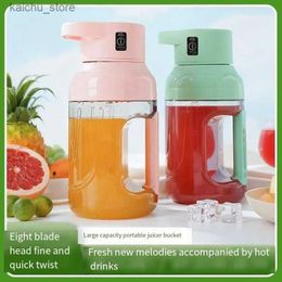 Juicers Outdoor camping cordless electric juicer welding bucket large capacity summer convenient household 1500ml JU479 Y240418