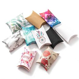 Gift Wrap 10Pcs 2X5.5X8Cm Pillow Kraft Paper Candy Box Jewellery Wedding Christmas Packaging Birthday Party Supplies Wholesale 240205 Dr Dhkaz