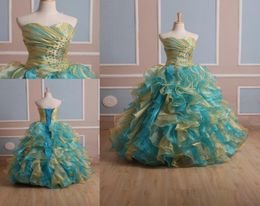 2020 In Stock Sex Ball Gown Quinceanera Dresses With Beading Crystals Lace Up Sweet 16 Dresses Prom Debutante Gowns QS1306166153