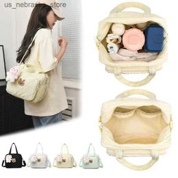 Diaper Bags Cotton diaper bag baby mother cute handbag supplies organizer Q240418